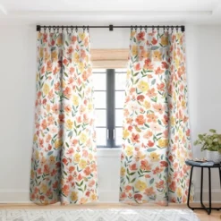 Ninola Design Countryside Fresh Flowers Single Panel Sheer Window Curtain - Deny Designs -Deny Designs GUEST 666a0ac2 69cb 4014 aaf5 f6823d03e015
