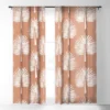 CoastL Studio Wide Palm Terra Cotta Single Panel Sheer Window Curtain - Deny Designs