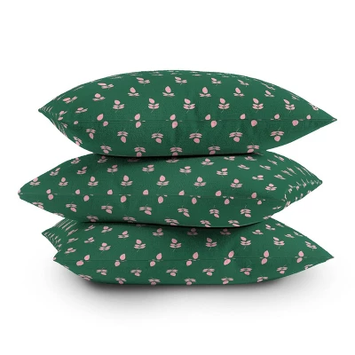 Maritza Lisa Retro Pink Leaf Pattern Square Throw Pillow Green - Deny Designs 5 Maritza Lisa Retro Pink Leaf Pattern Square Throw Pillow Green - Deny Designs - Image 3
