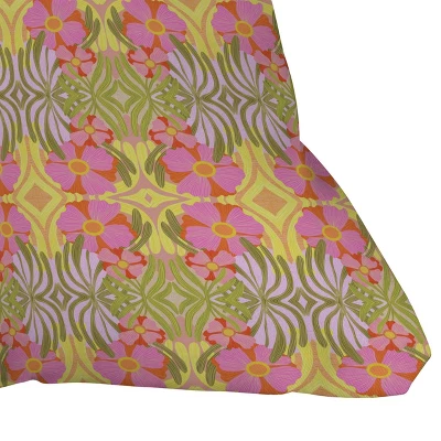 Sewzinski Modern Botanicals III Outdoor Throw Pillow Green/Pink - Deny Designs 3 Sewzinski Modern Botanicals III Outdoor Throw Pillow Green/Pink - Deny Designs