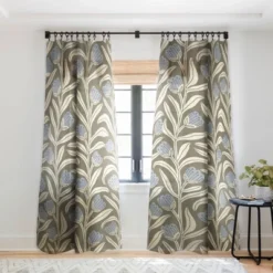 Alisa Galitsyna Bellflower Pattern Cream Olive Single Panel Sheer Window Curtain - Deny Designs -Deny Designs GUEST 6d69a354 5c47 4e77 aa35 88a96347a20a