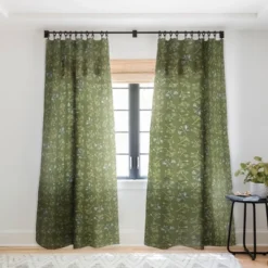 Wagner Campelo CONVESCOTE Green Single Panel Sheer Window Curtain - Deny Designs -Deny Designs GUEST 71207675 2f72 4ec3 9246 4ae5395f7e17