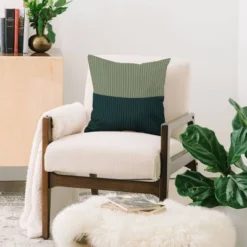 16"x16" Poems Color-Block Lines Square Throw Pillow Dark Green/Olive - Deny Designs 7 16"x16" Poems Color-Block Lines Square Throw Pillow Dark Green/Olive - Deny Designs -Deny Designs GUEST 71e5ccc2 61bf 478e a2b0 e2b85aac3a22