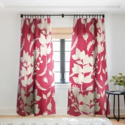 Viviana Gonzalez Floral Magenta Vibes Single Panel Sheer Window Curtain - Deny Designs -Deny Designs GUEST 753bf993 33e0 4680 8110 80f362db97fe