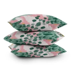 16"x16"Justin Shiels In Abstract Square Throw Pillow Pink/Green - Deny Designs -Deny Designs GUEST 76d2d580 8a06 450c 8ee9 235653bbd37a