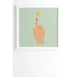 Rhianna Marie Chan Girl Magic Framed Wall Canvas White/Green - Deny Designs -Deny Designs GUEST 77b8100c ee13 47ba aad0 833ef492a0c3