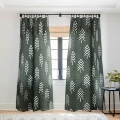 CoastL Studio Pine Trees Olive Single Panel Sheer Window Curtain - Deny Designs -Deny Designs GUEST 7dc08e35 ac5f 4295 8cce 6a9b6ef5166d