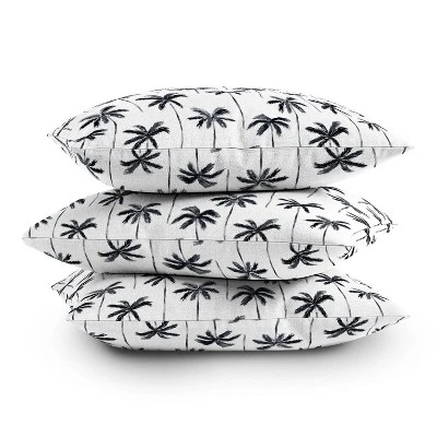 16"x16" Little Arrow Design Co Watercolor Palm Tree In Square Throw Pillow Black - Deny Designs 4 16"x16" Little Arrow Design Co Watercolor Palm Tree In Square Throw Pillow Black - Deny Designs - Image 2