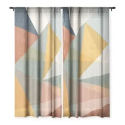 Little Arrow Design Co Modern Triangle Mosaic Multi Single Panel Sheer Window Curtain - Deny Designs -Deny Designs GUEST 804bcd7c 19ba 4443 a796 fe10c31ae93b