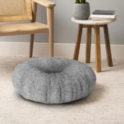 Holli Zollinger Linen Grey Light Round Floor Pillow - Deny Designs -Deny Designs GUEST 833d9da8 0bc0 40ca b9cf dd0f90e70338
