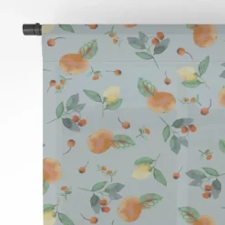 Ninola Design Citrus Fruits Summer Blue 84" X 50" Single Panel Sheer Window Curtain - Deny Designs -Deny Designs GUEST 844f17ed f293 4c8b a45a ad6f6ccfdf25