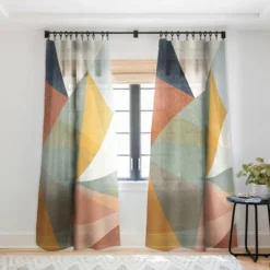 Little Arrow Design Co Modern Triangle Mosaic Multi Single Panel Sheer Window Curtain - Deny Designs -Deny Designs GUEST 84d0d0ba b507 44cd b3da da42bcd2bbcf