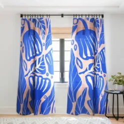 Viviana Gonzalez Abstract Floral Blue Single Panel Sheer Window Curtain - Deny Designs -Deny Designs GUEST 85048925 df3e 4c7b 8daa a6ad6b4d3a82