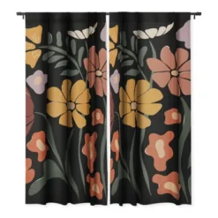 Miho TROPICAL Floral Night 84" X 50" Single Panel Blackout Window Curtain - Deny Designs -Deny Designs GUEST 891408b9 4ae9 4c38 b7fa b33986cfecb1