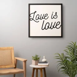 Eyesasdaggers Love Is Love Framed Wall Canvas Black/White - Deny Designs -Deny Designs GUEST 8c980a66 9c6d 4263 9794 3145becf3341