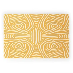 Little Dean Yellow Mustard Boho Stripe Looped Vinyl Welcome Mat - Society6 -Deny Designs GUEST 91db1bdb a0cf 475d a5e6 0d42ce4febee