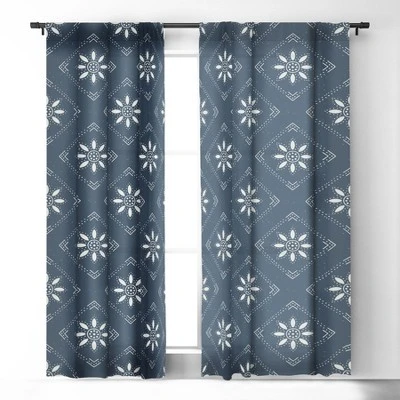 CoastL Studio Scandinavian Classic Blue 84" X 50" Single Panel Blackout Window Curtain - Deny Designs 3 CoastL Studio Scandinavian Classic Blue 84" X 50" Single Panel Blackout Window Curtain - Deny Designs