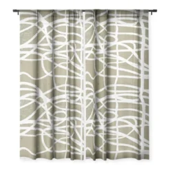 Ninola Design Japandi Minimal Marker Beige Single Panel Sheer Window Curtain - Deny Designs -Deny Designs GUEST 9236d6cc 3315 4cc1 afef 8f0284621d8e