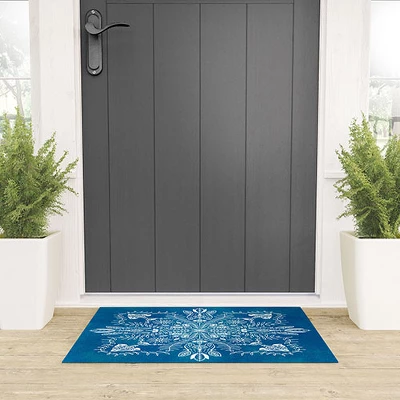 Sunshinecanteen Flores Cyan Welcome Mat - Society6 3 Sunshinecanteen Flores Cyan Welcome Mat - Society6