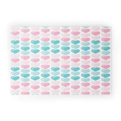 Avenie Pink And Blue Hearts Welcome Mat - Society6 -Deny Designs GUEST 9348e83a 11a3 46f9 9132 1ff1070eac55