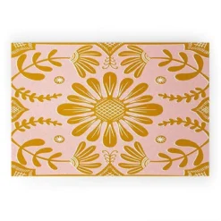 Sewzinski Boho Florals Yellow White Pink Looped Vinyl Welcome Mat - Society6 13 Sewzinski Boho Florals Yellow White Pink Looped Vinyl Welcome Mat - Society6 -Deny Designs GUEST 95ae75bb 19b0 4c15 b94c 74e015a4ca07