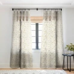 Ninola Design Winter Stars Holiday Gold Single Panel Sheer Window Curtain - Deny Designs -Deny Designs GUEST 96dd69cc 6f1f 4342 ae44 f2c2c57e3a20
