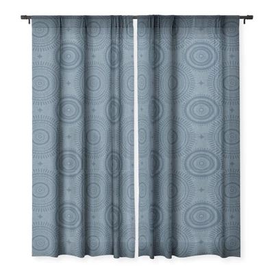 Little Arrow Design Co Boho Sun And Stars Dark Blue Single Panel Sheer Window Curtain - Deny Designs 4 Little Arrow Design Co Boho Sun And Stars Dark Blue Single Panel Sheer Window Curtain - Deny Designs - Image 2