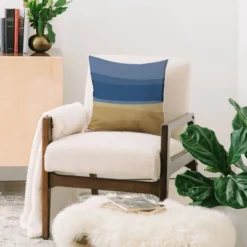 16"x16" Orara Studio Modern Square Throw Pillow Blue/Brown - Deny Designs