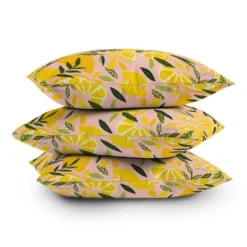 16"x16" Cat Coquillette Lemon Blooms Square Throw Pillow Pink - Deny Designs -Deny Designs GUEST 9f3bc37f f649 4ef4 a3a2 d96e1d64a569