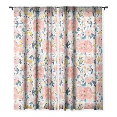 Alison Janssen Tropical Coral Floral Single Panel Sheer Window Curtain - Deny Designs 4 Alison Janssen Tropical Coral Floral Single Panel Sheer Window Curtain - Deny Designs - Image 2