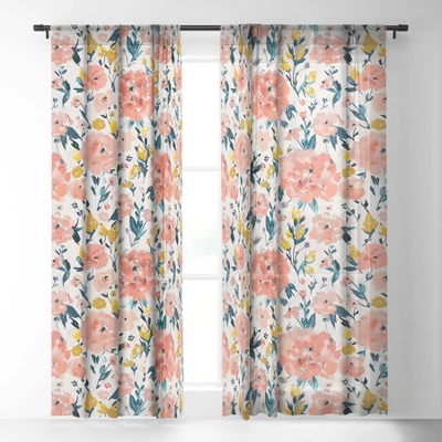 Alison Janssen Tropical Coral Floral Single Panel Sheer Window Curtain - Deny Designs 3 Alison Janssen Tropical Coral Floral Single Panel Sheer Window Curtain - Deny Designs