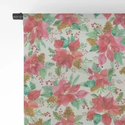 Ninola Design Poinsettia Holiday Flowers Single Panel Sheer Window Curtain - Deny Designs -Deny Designs GUEST a388211c 0bd3 4ced a558 0656ac620948