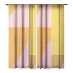 June Journal Shapes In Vintage Modern Pink Single Panel Sheer Window Curtain - Deny Designs -Deny Designs GUEST a4869e1a c77f 49bb 87f4 8df257e6ec7f