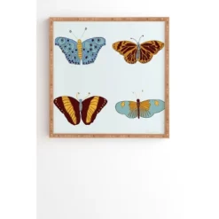 Elisa Bell Fall Butterflies Bamboo Framed Wall Canvas Blue - Deny Designs -Deny Designs GUEST a4eb6e57 e0a1 4adb 9a78 4b824ce8f0bb