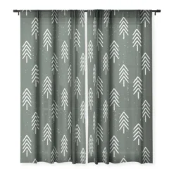 CoastL Studio Pine Trees Olive Single Panel Sheer Window Curtain - Deny Designs -Deny Designs GUEST a6acb54c b4dd 446f 9859 e588f72ed35a