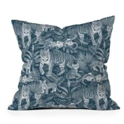 Julia Madoka Family Of Tigers Outdoor Throw Pillow Blue - Deny Designs -Deny Designs GUEST a6da210c fe46 4f98 a0cf 2f013f4261cd