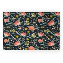Heather Dutton Poppy Meadow Midnight Looped Vinyl Welcome Mat - Society6 -Deny Designs GUEST a7f2de60 0b18 4882 b618 22b425bba9dc