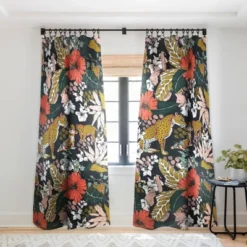 Marta Barragan Camarasa Animal Print Dark Jungle Single Panel Sheer Window Curtain - Deny Designs -Deny Designs GUEST a804dc8f f4ab 4aa4 bd88 57e777e1830c