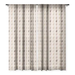 Iveta Abolina Peace Hands Tan 120" X 50" Single Panel Sheer Window Curtain - Deny Designs -Deny Designs GUEST abd86157 3a56 4afc 9147 d4457960cd21