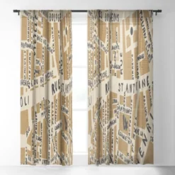 Holli Zollinger PARIS MAP RUSTIC Single Panel Sheer Window Curtain - Deny Designs