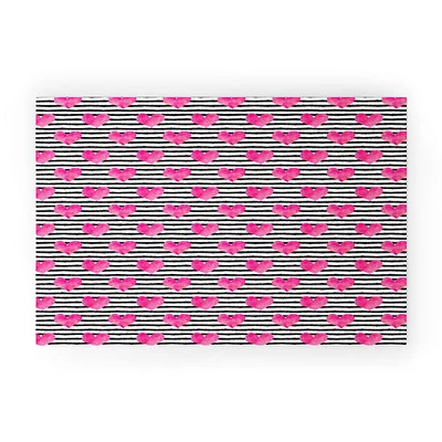 Little Arrow Design Co Watercolor Hearts On Stripes Looped Vinyl Welcome Mat - Society6 7 Little Arrow Design Co Watercolor Hearts On Stripes Looped Vinyl Welcome Mat - Society6 - Image 5