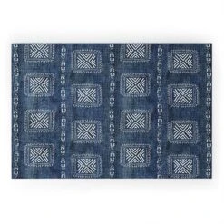 Schatzi Brown Mudcloth 3 Denim Looped Vinyl Welcome Mat - Society6 -Deny Designs GUEST acd299d7 a911 480d 9faa 84909d8f7cfa