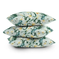 16"x16" Gyaneshwari Dave Pinecone Dream Daffodil Rumors Square Throw Pillow Green - Deny Designs -Deny Designs GUEST ae8bb60f 4093 45d7 948d a33e30e05824