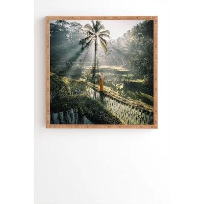 Tristan Zhou Rice Terrance Sunrise Bamboo Framed Wall Canvas Green - Deny Designs 7 Tristan Zhou Rice Terrance Sunrise Bamboo Framed Wall Canvas Green - Deny Designs - Image 5