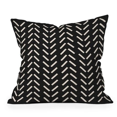 Nick Quintero Herringbone Square Throw Pillow Black/White - Deny Designs 6 Nick Quintero Herringbone Square Throw Pillow Black/White - Deny Designs - Image 4