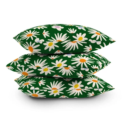 16"x16" Lane And Lucia Rainbow Vintage Daisies Square Throw Pillow Green - Deny Designs 5 16"x16" Lane And Lucia Rainbow Vintage Daisies Square Throw Pillow Green - Deny Designs - Image 3