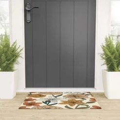 Emanuela Carratoni Spring Floral Mood Looped Vinyl Welcome Mat - Society6