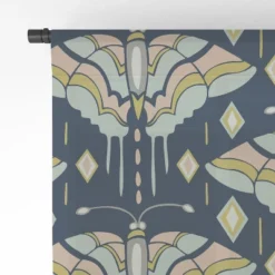 Heater Dutton La Maison Des Papillons Midnight Single Panel Sheer Window Curtain - Deny Designs -Deny Designs GUEST b4a8c88a 4f22 4239 9b11 2c19128ae3ec