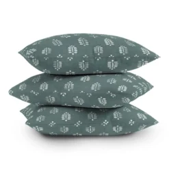 16"x16" Jessica Prout Block Print Ferns Square Throw Pillow Green - Deny Designs -Deny Designs GUEST c752a484 b583 401f 8002 d707b235361b