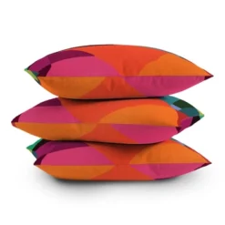 16"x16" By Brije Sunsets Geometric Abstract Square Throw Pillow Pink/Green - Deny Designs -Deny Designs GUEST c82a368e 3adc 47d2 8b5b 6dbc6d286f1a